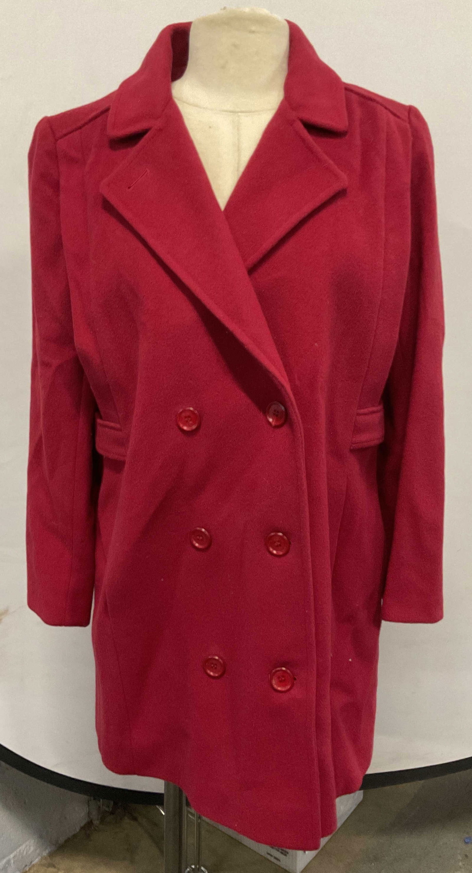 Vintage Judi Riche Red Wool Coat USA (1 of 7)