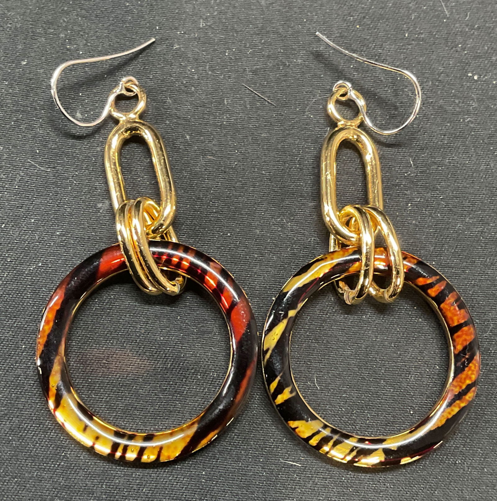 Gold Tone Open Circle Dangle Earrings (1 of 6)