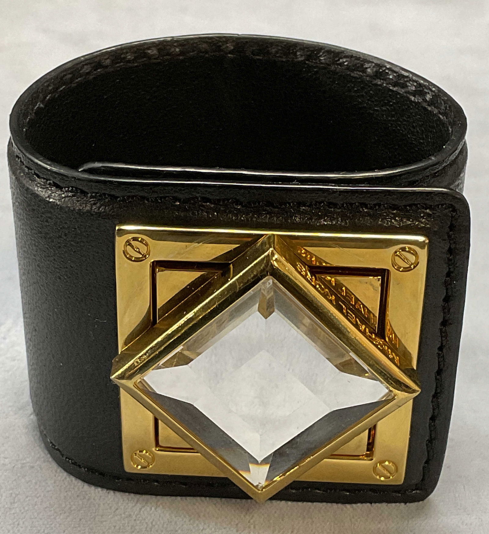 Michael Kors Black Leather Crystal Bracelet (1 of 6)