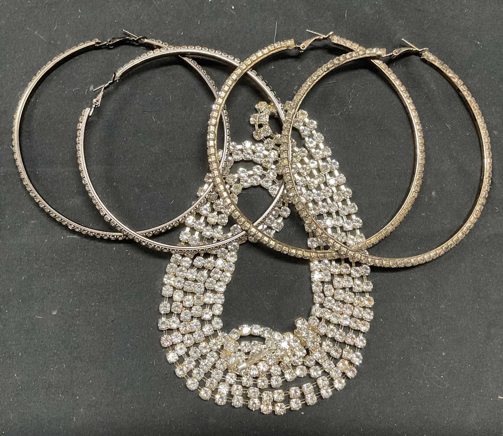 Lot 3 Crystal Hoop Earrings, Crystal Necklace (1 of 8)