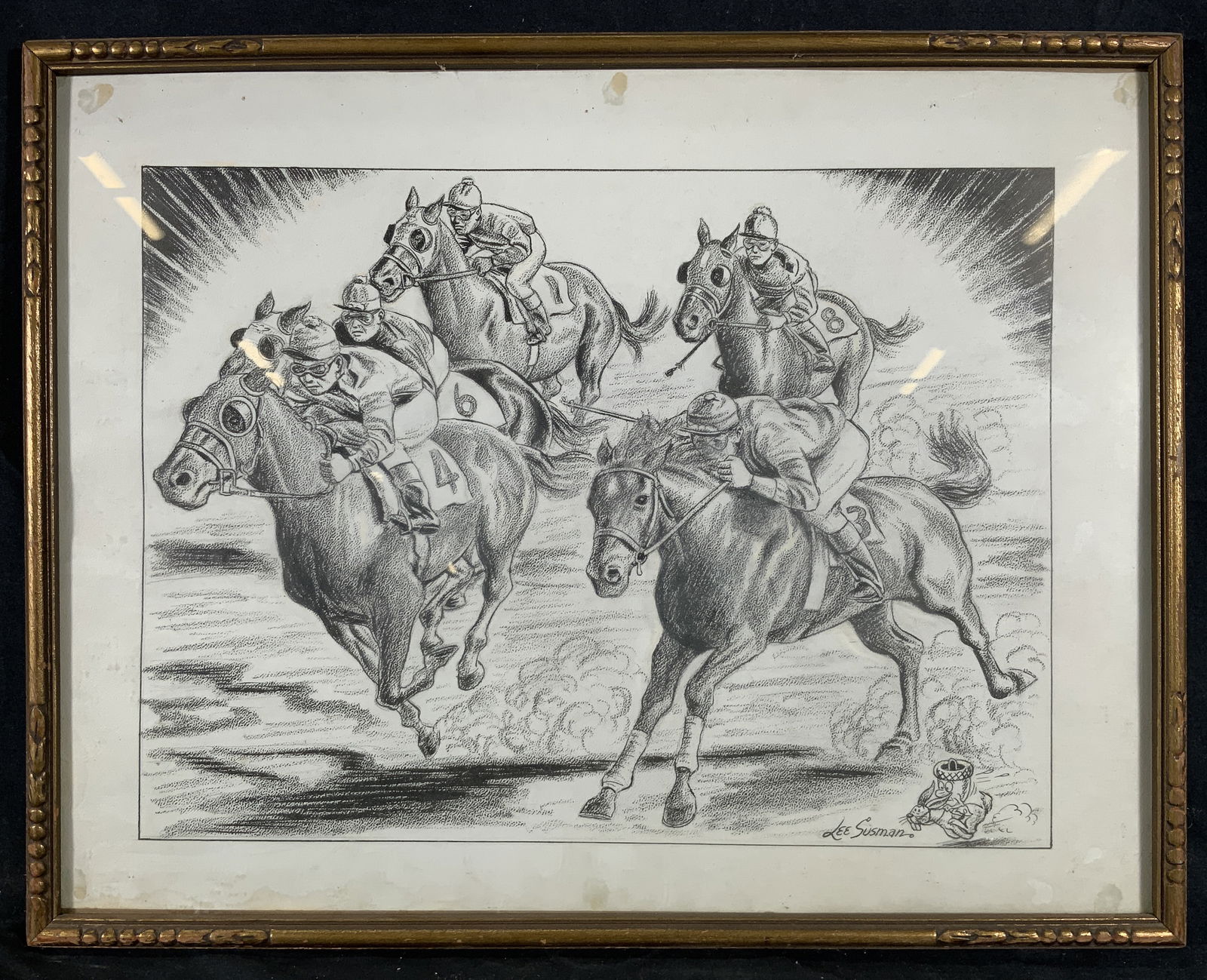 After Lee Susman Framed Horse Race Lithograph (1 of 8)