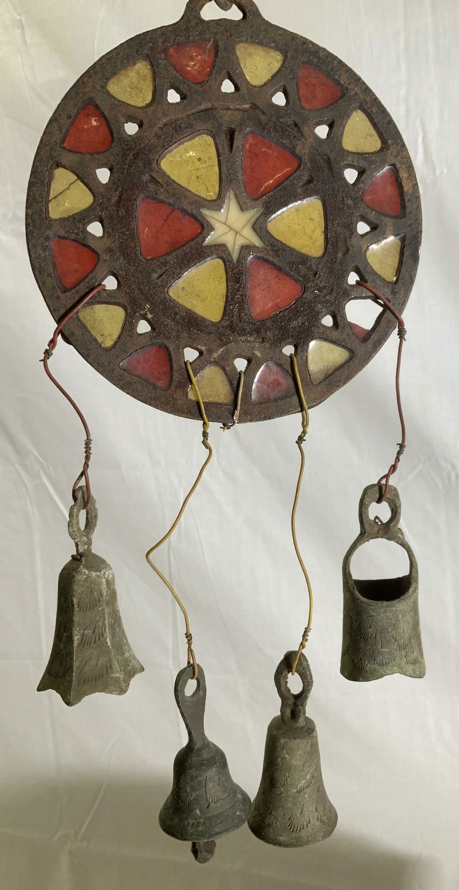 Hand Crafted Stained Glass & Brass Bell Wind Chime (1 of 6)