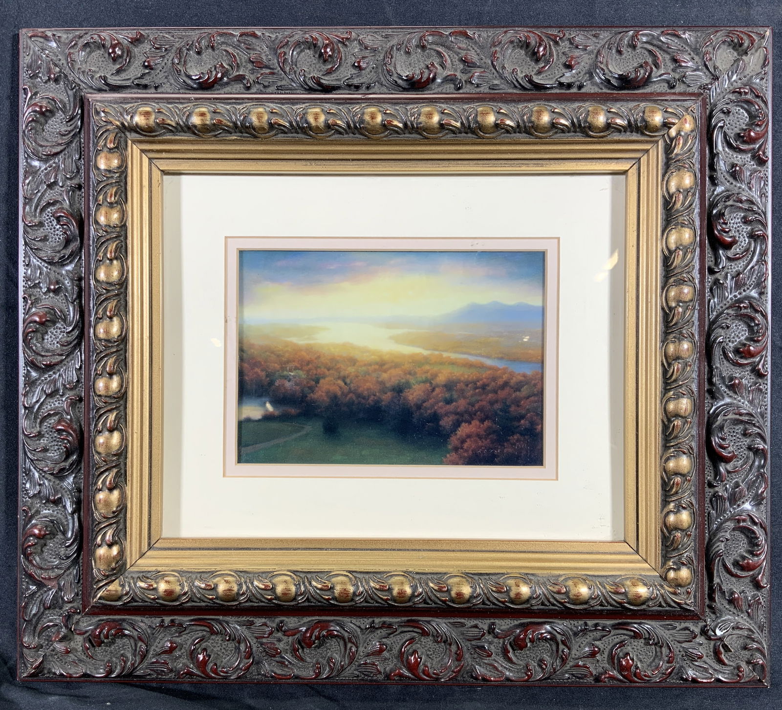 Framed Autumnal River Landscape Lithograph (1 of 8)