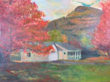 1995 Signed & Framed Autumnal Home Oil Painting