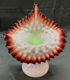 Vtg Uranium Glass Jack in the Pulpit Vase