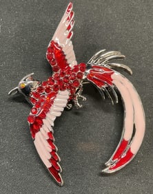 Ali Lang Enamel Crystal Phoenix Brooch