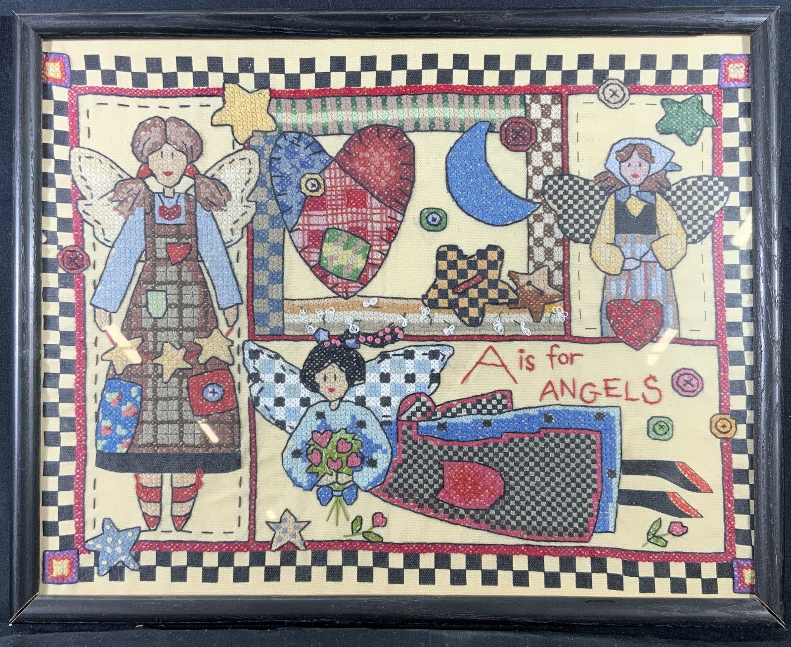A is for Angels Cross Stitch Embroidery Sampler (1 of 9)