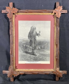 Rip Van Winkle Catskills 19th C. Framed Engraving