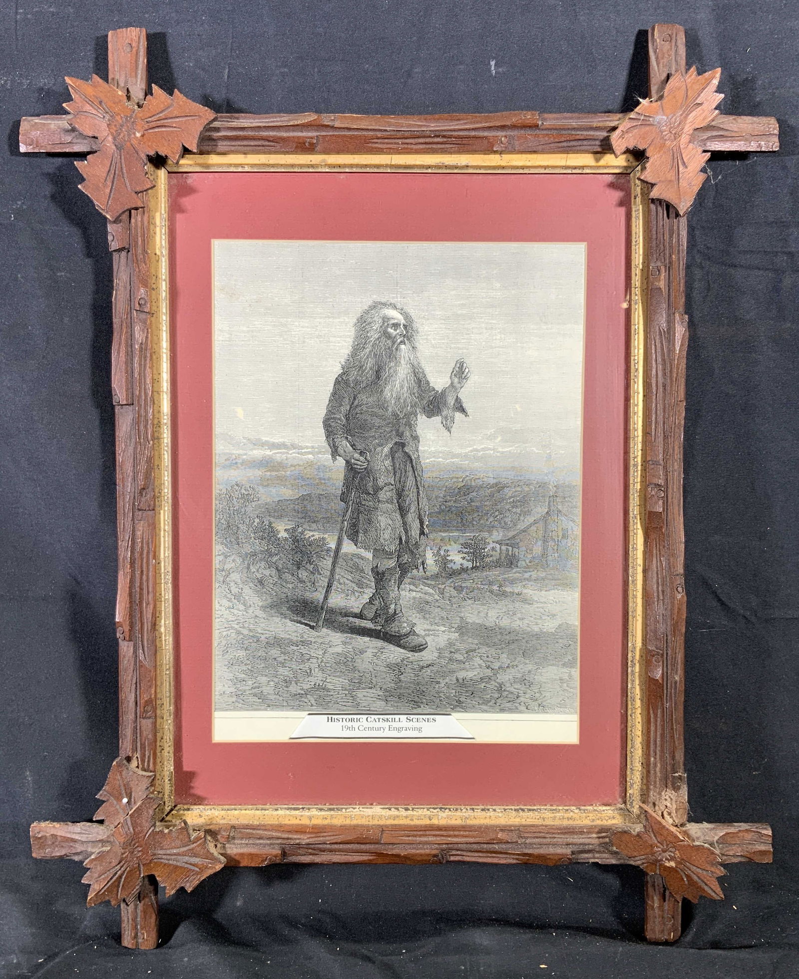 Rip Van Winkle Catskills 19th C. Framed Engraving (1 of 13)