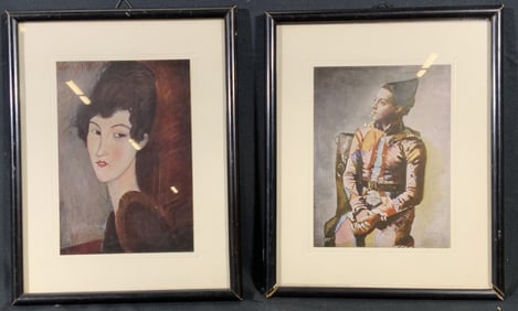 Lot 2 Framed Post Cards Modigliani & Picasso Litho