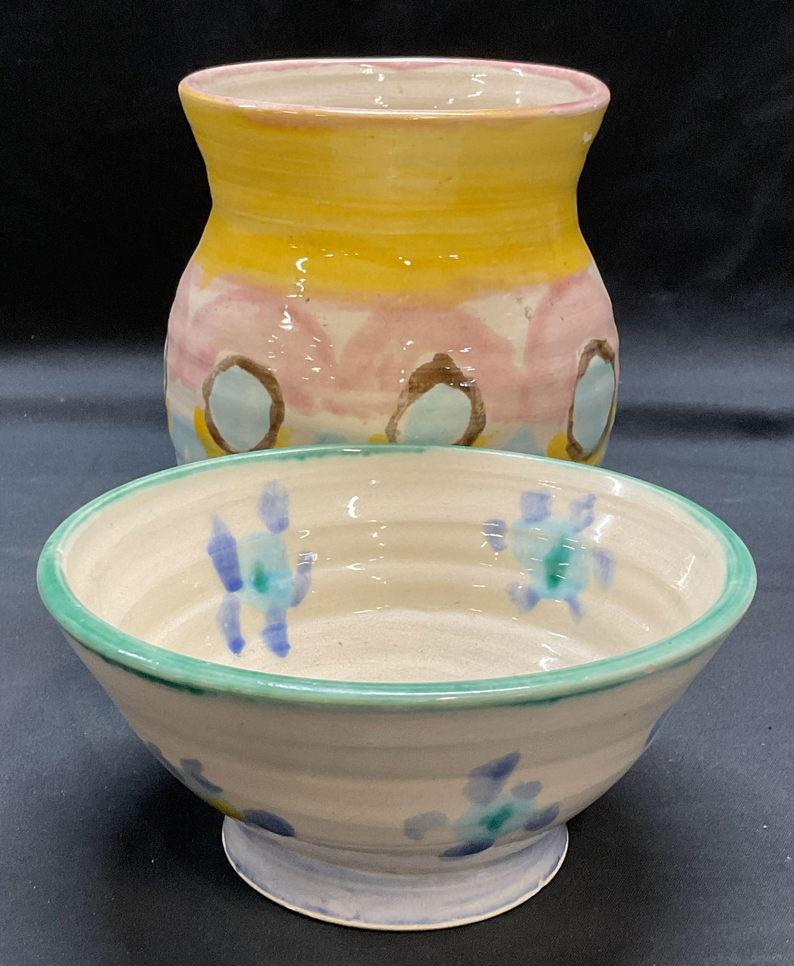 Lot 2 Signed Handmade Ceramic Bowl & Vase (1 of 7)