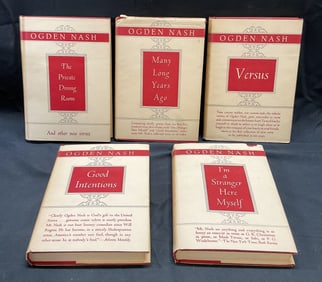 Set 5 Vintage Ogden Nash Poetry Books 1938+