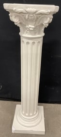 White Plaster Column Display Pedestal