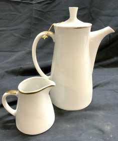 SHAFFORD CO GOLDEN HEIRLOOM Porc Cof Pot & Creamer
