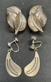 Lot 2 Vtg Danecraft Sterling Silver Earrings +