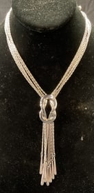 Vintage Monet Silver Tone Pendant Necklace