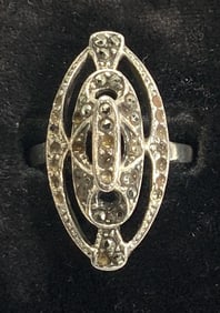 Sterling Silver Art Deco Marcasite Ring