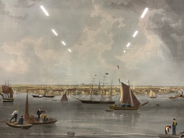 Framed Boston Harbor Large Lithograph