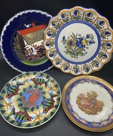 Lot 4 Plates Fragonard, Arzobispo Spain, Keramiko+