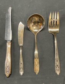 Lot 4 Vtg Rogers Bros, Inisco Silver Pl Flatware