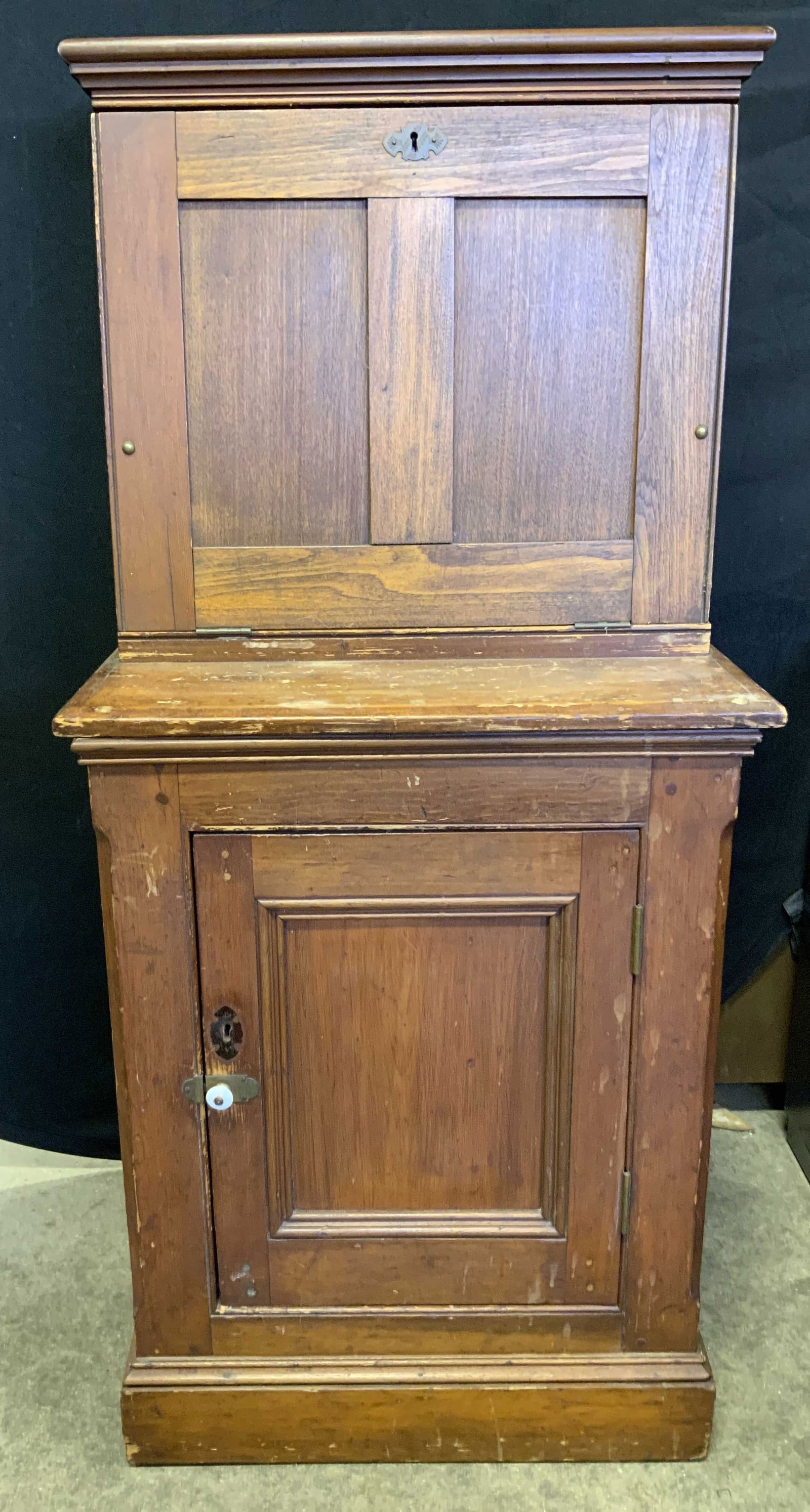 Antique Wooden Secretary Desk Brown (1 of 8)