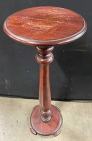 Wooden Round Top Pedestal Display Table
