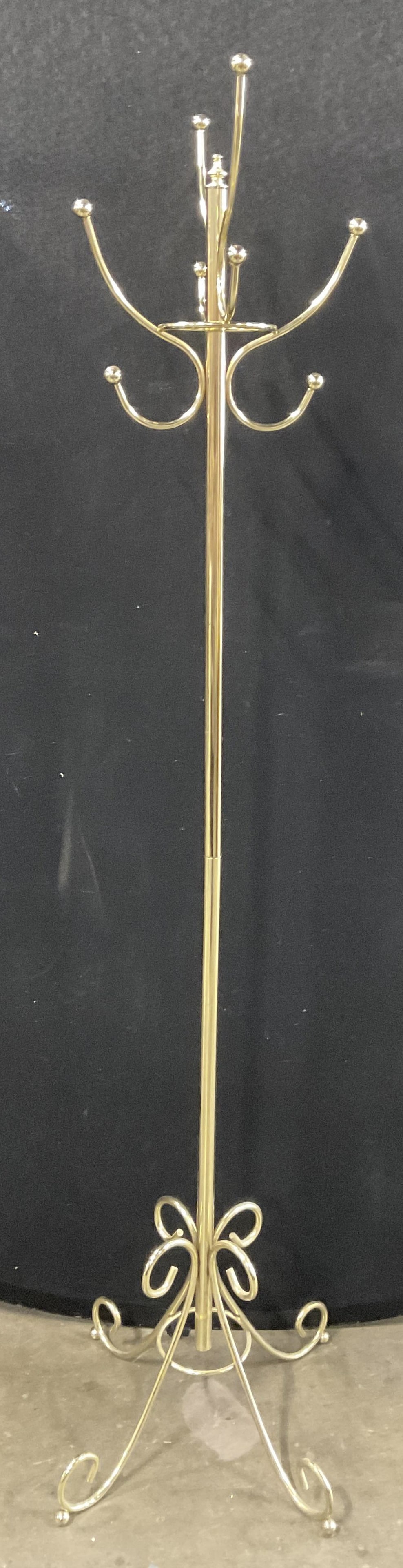 Scrolled Brass Toned Metal Hat Rack / Coat Tree (1 of 7)