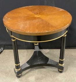 Vintage Wooden Round Top Side Table