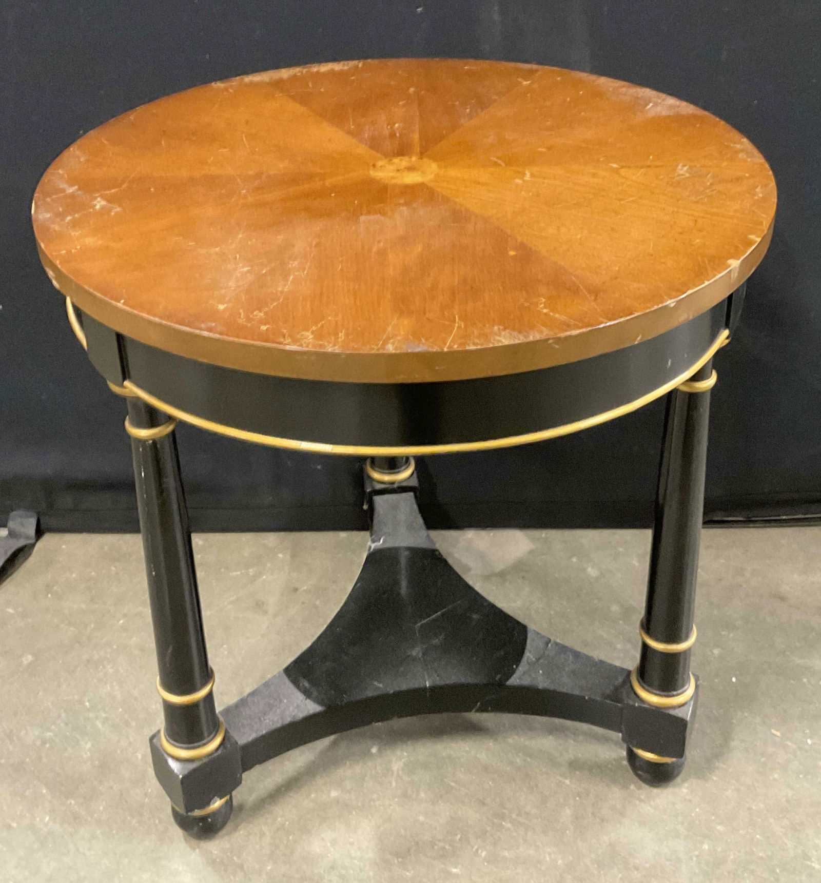 Vintage Wooden Round Top Side Table (1 of 9)