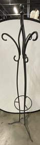 Black Scrolled Metal Hat Rack Coat Tree, 75 in ht