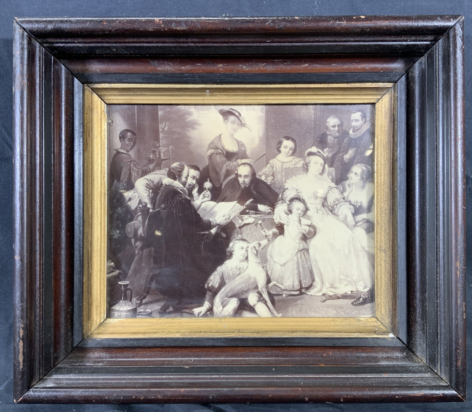 After Alfred Lemoine Rubens Painting Detail: Photograph of a part of an etching. Art after Alfred Lemoine. Titled Rubens Painting a woman in a straw hat. Subject depicts a detail of the original, it has several people from the painters close cir