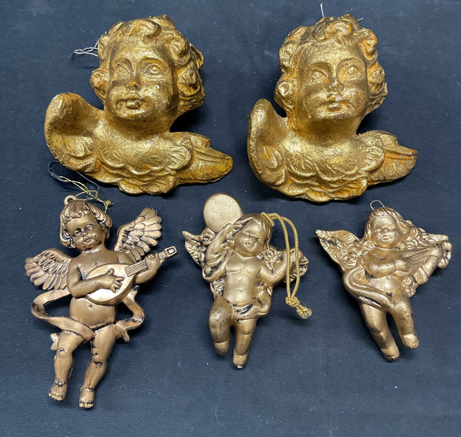 Lot 5 Gilt Ceramic Cherub Putti Ornaments (1 of 6)