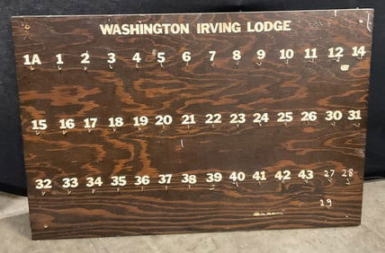 WASHINGTON IRVING LODGE Key Holder Sign