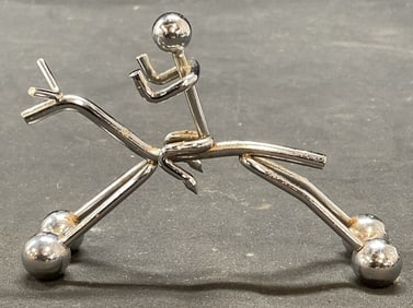Silver Tone Figure on Horseback