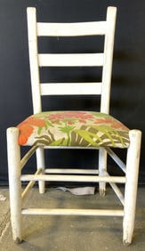 Vintage Wooden Ladderback Chair W Uph Seat