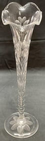 Hand Cut Art Glass Jack in the Pulpit Vase