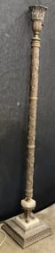 Vintage Art Nouveau Style Floral Motif Floor Lamp