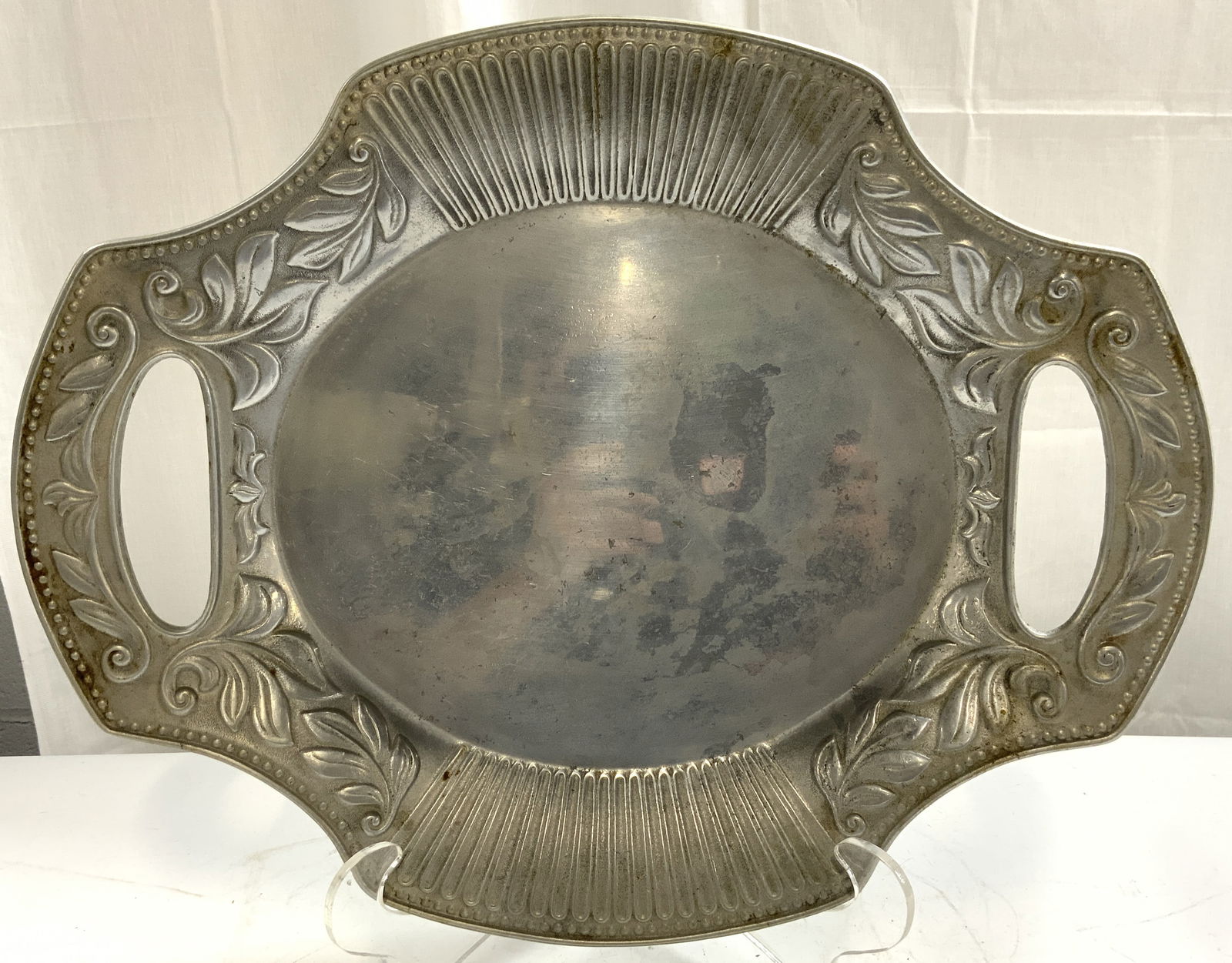 LENOX Pewter Serving Tray W Handles (1 of 7)