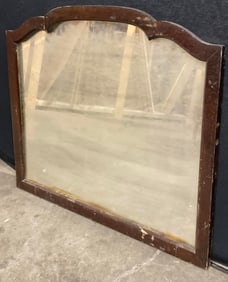 Vintage Brown Wood Framed Mirror