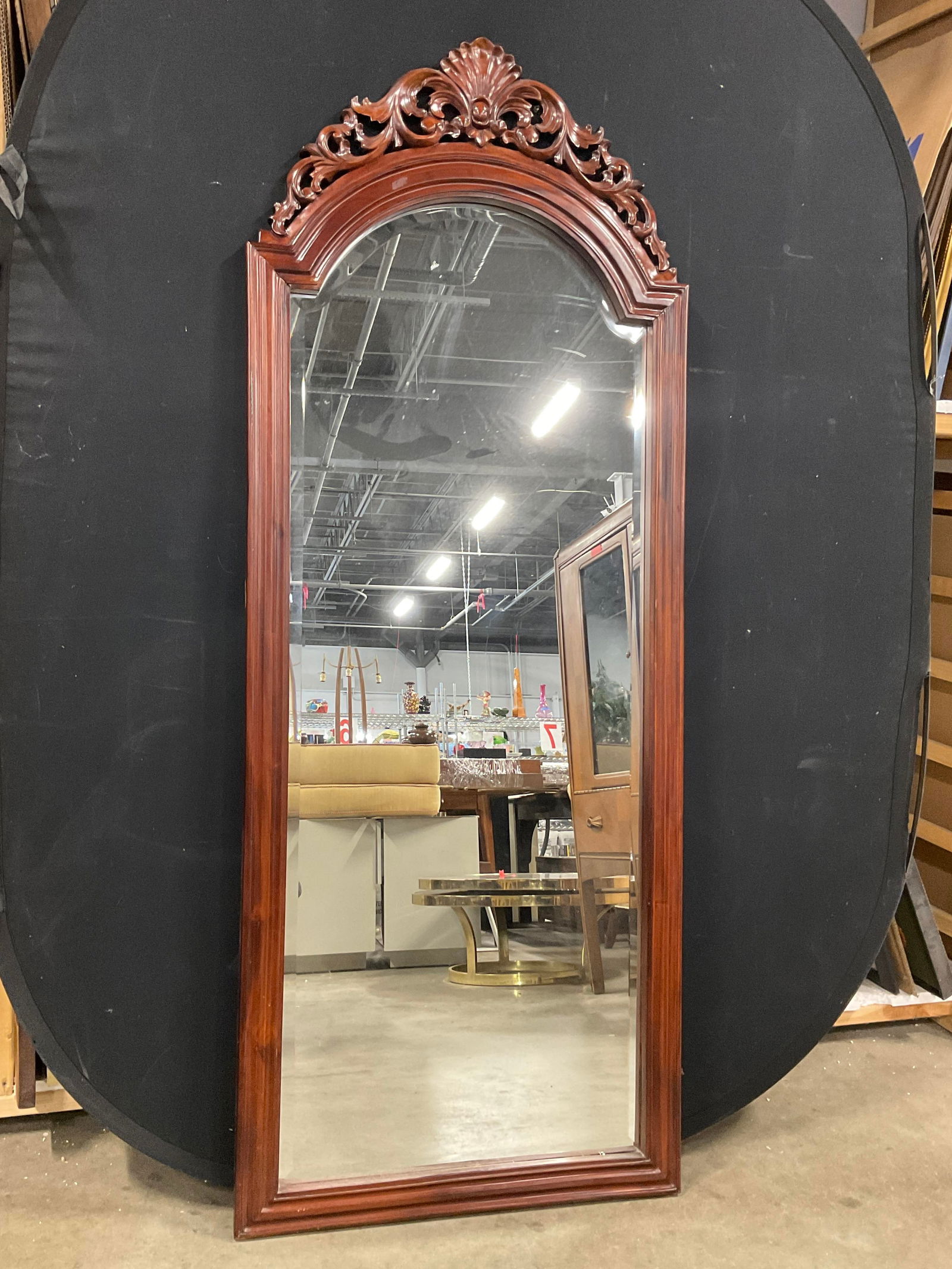 Vntg Carved Wood Frame Mirror Wall Mirror, 67 inht (1 of 9)