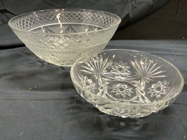 Lot 2 Art Glass Bowls W Relief Detail