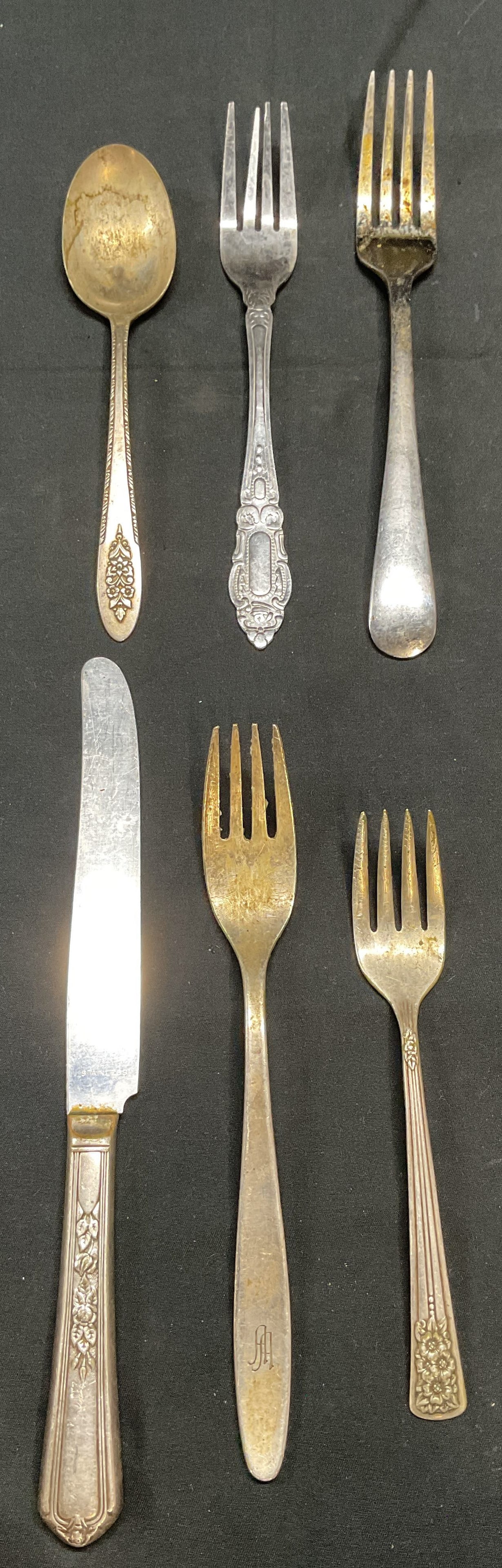 Lot 6 Rogers, Wirths, Silver Pl Flatware + (1 of 6)