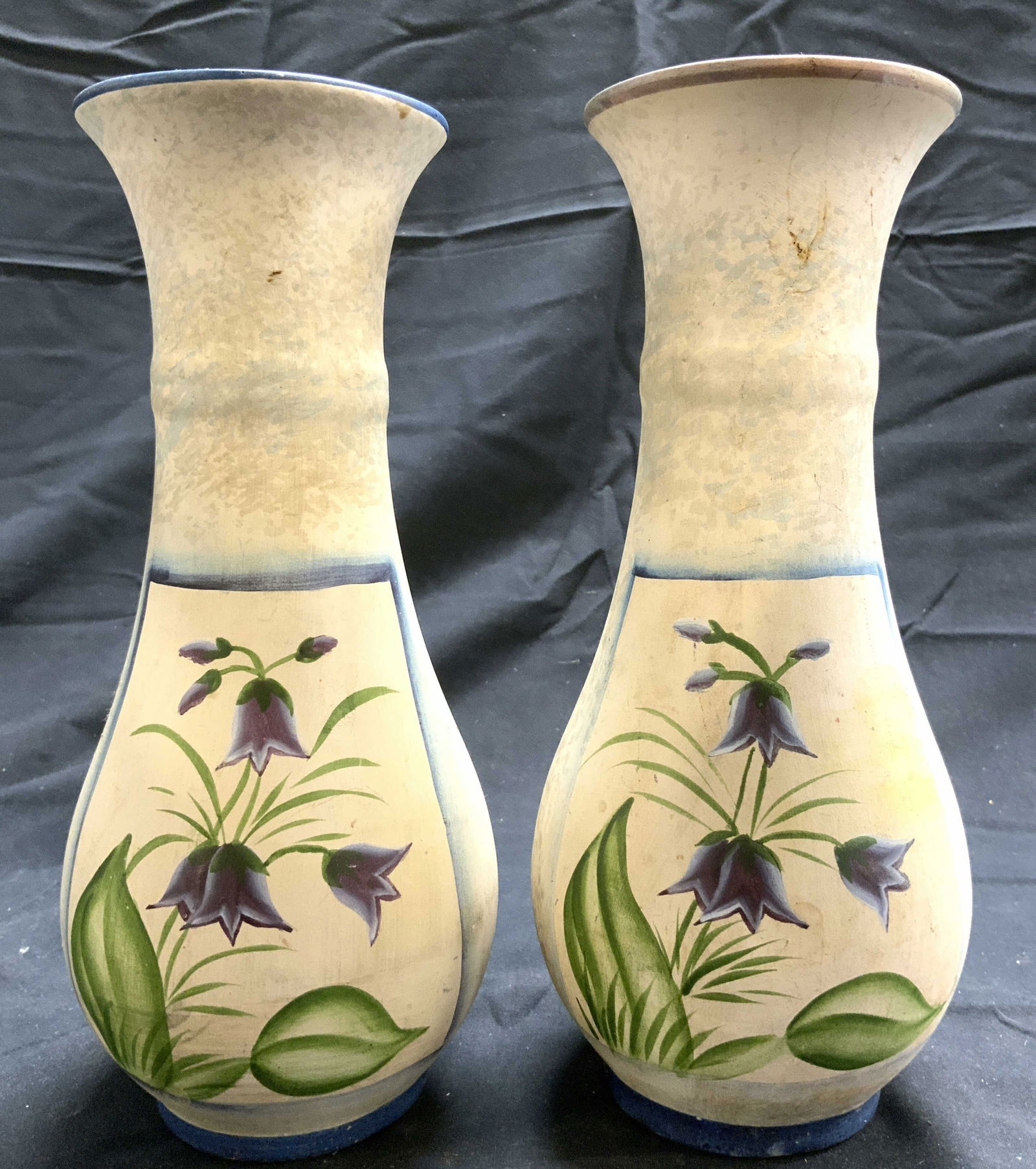 Pair Floral Detailed Ceramic Vases (1 of 9)