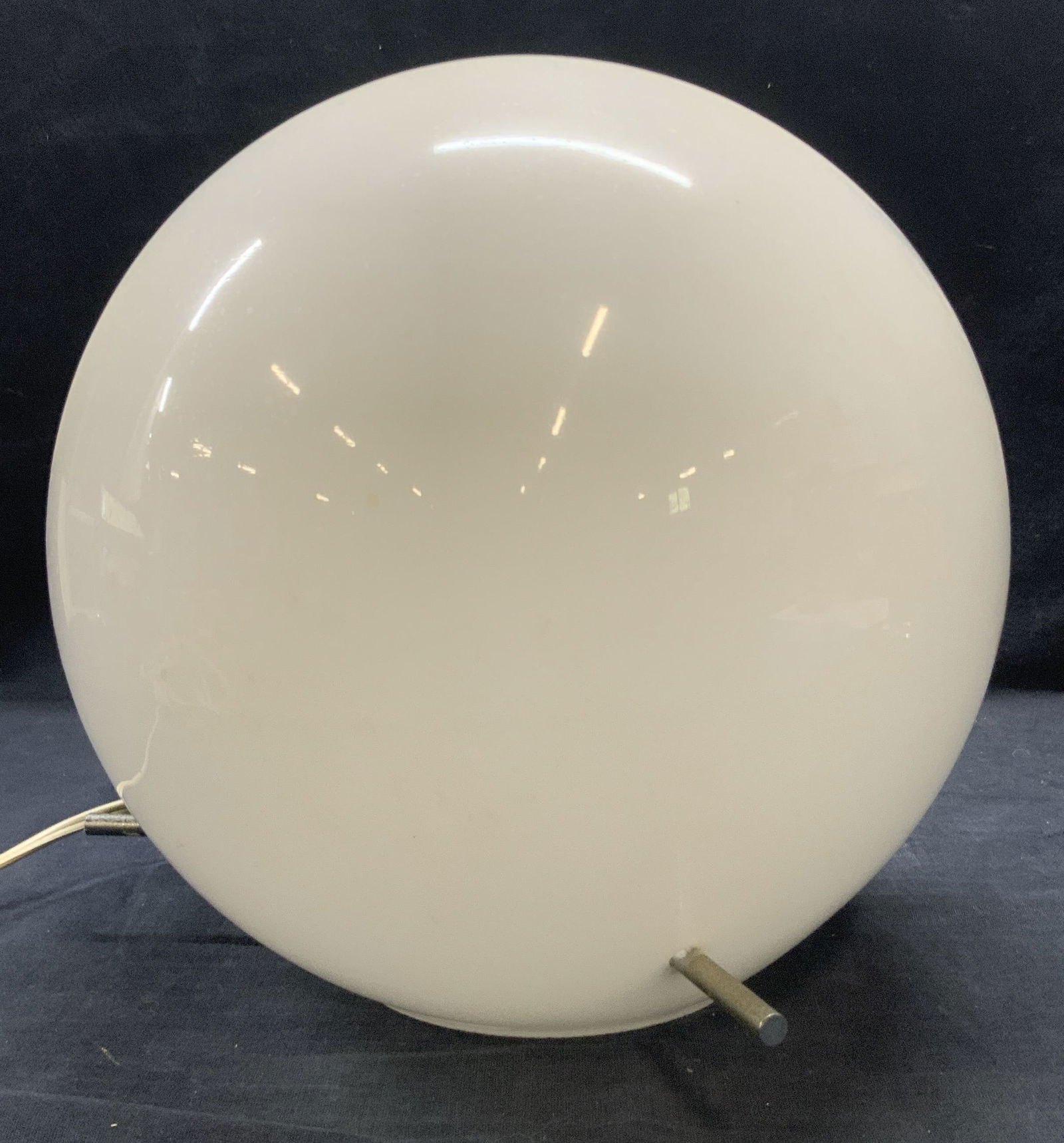 Vintage White Glass Orb Tabletop Lamp (1 of 9)