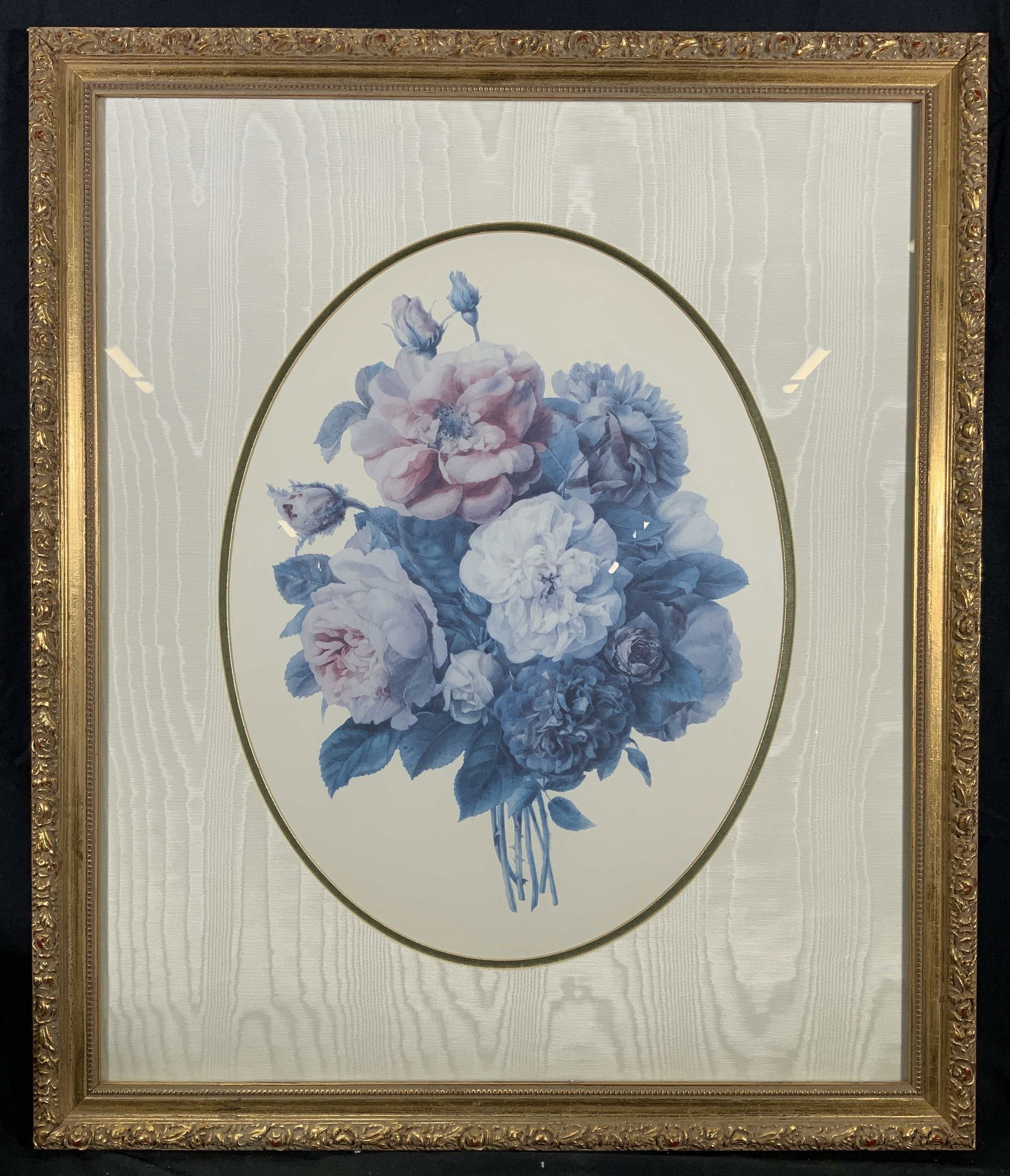 Framed Roses & Peonies Bouquet Lithograph (1 of 10)