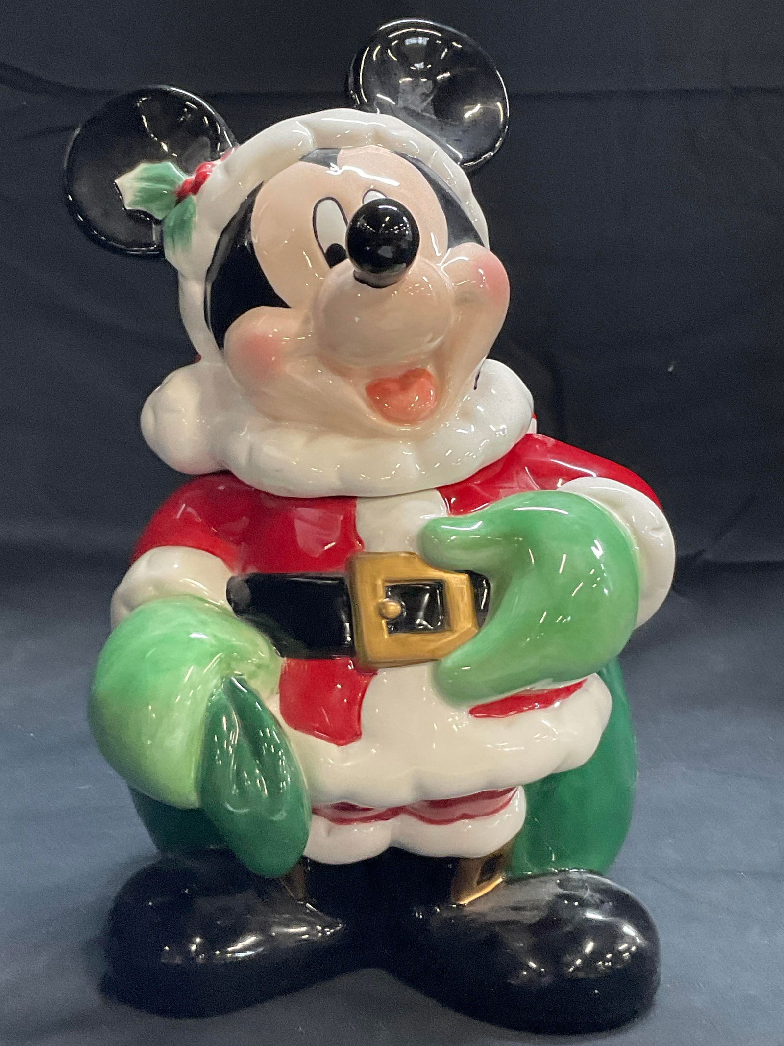 DISNEY Mickey Mouse Santa Claus Ceramic Cookie Jar (1 of 10)