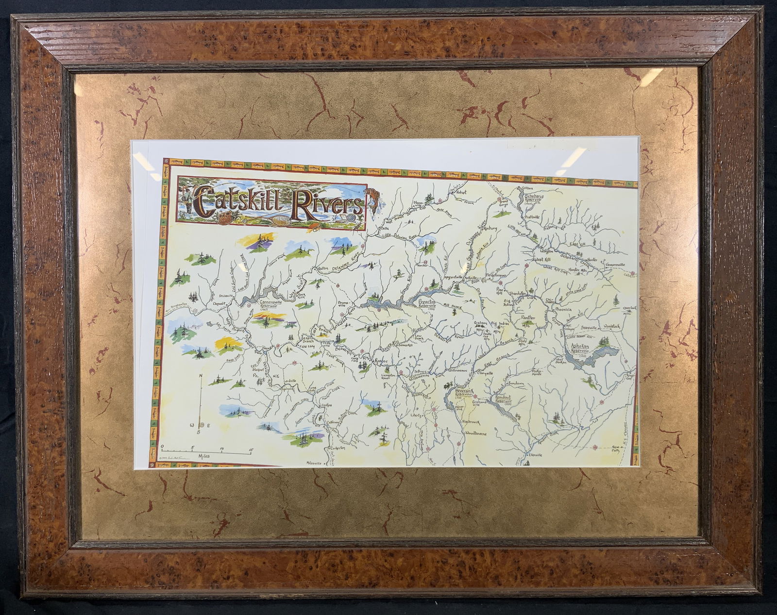 Framed Manikowski 1999 Catskill Rivers Lithograph (1 of 11)