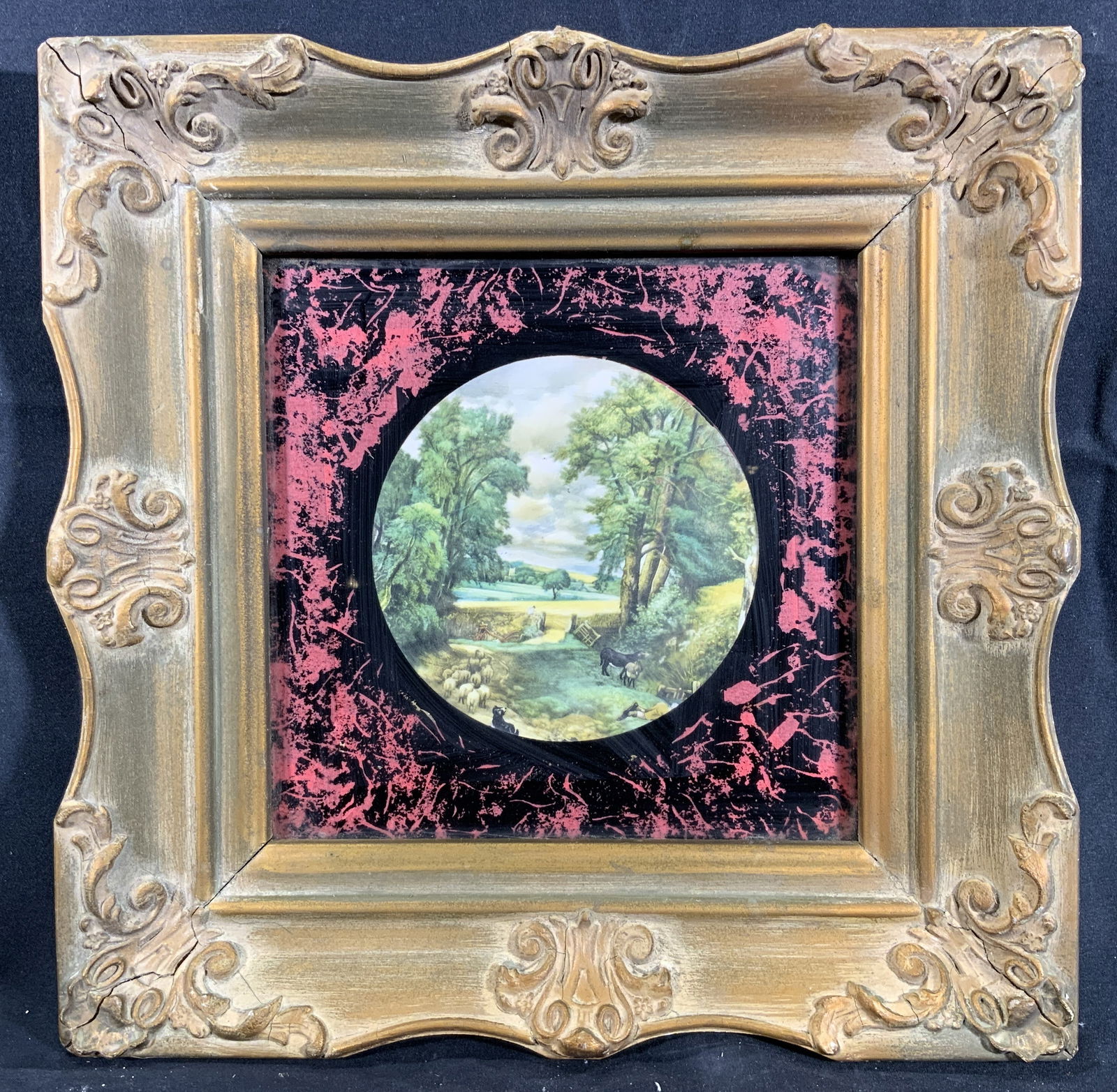 Framed Donald Art Co. Farm Path Lithograph (1 of 11)