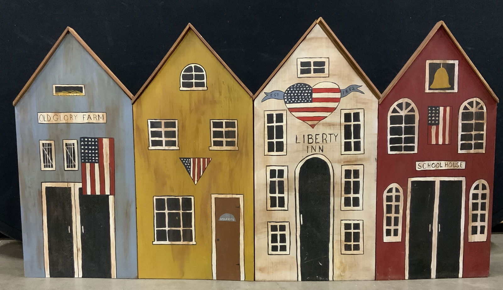Hand Painted Liberty Town Fire Screen (1 of 10)
