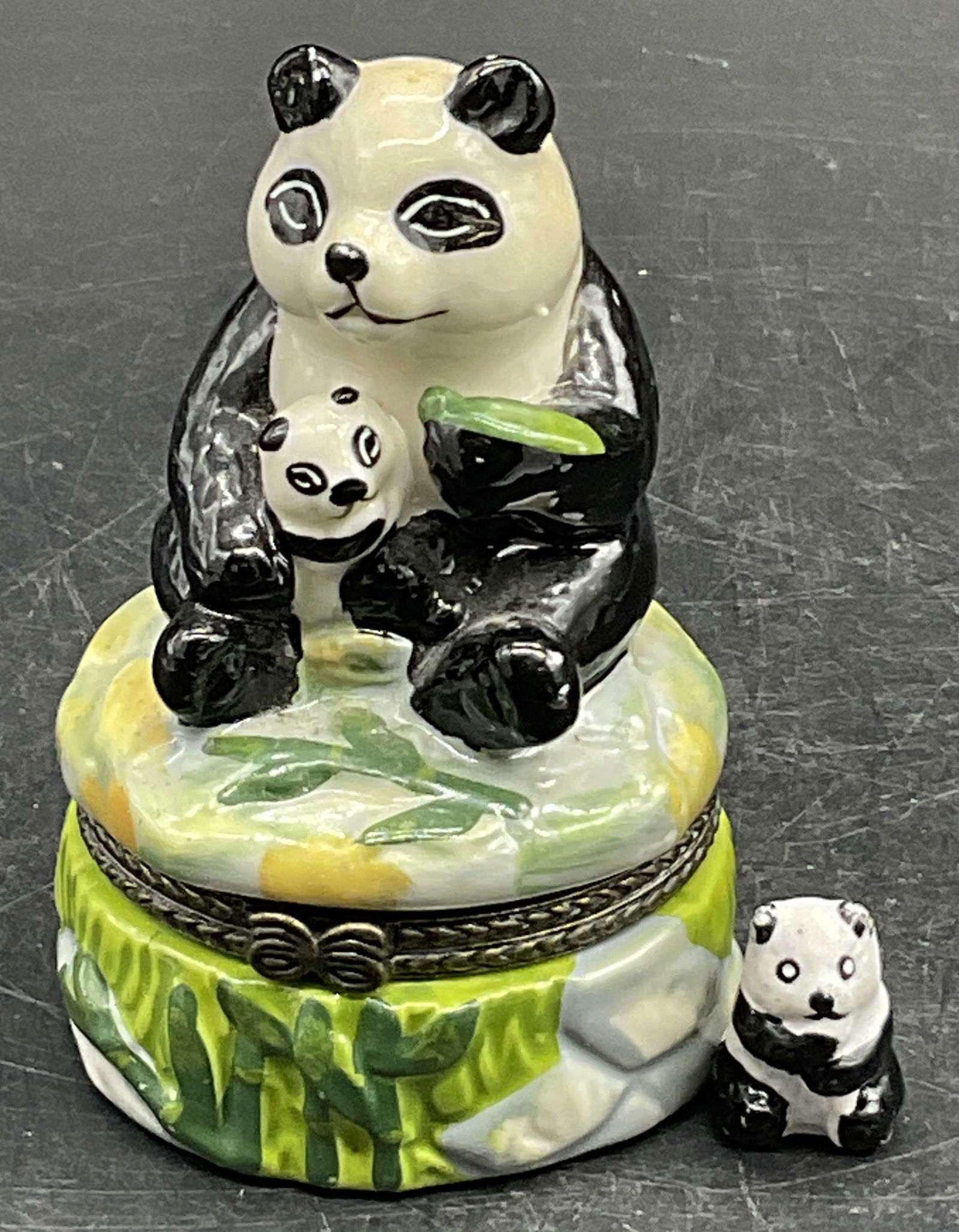 Panda Bear Figural Trinket Box W/ Panda Trinket (1 of 9)